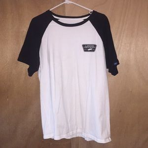 Vans SS baseball tee black and white size large